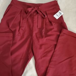 Burgundy cigarette pants